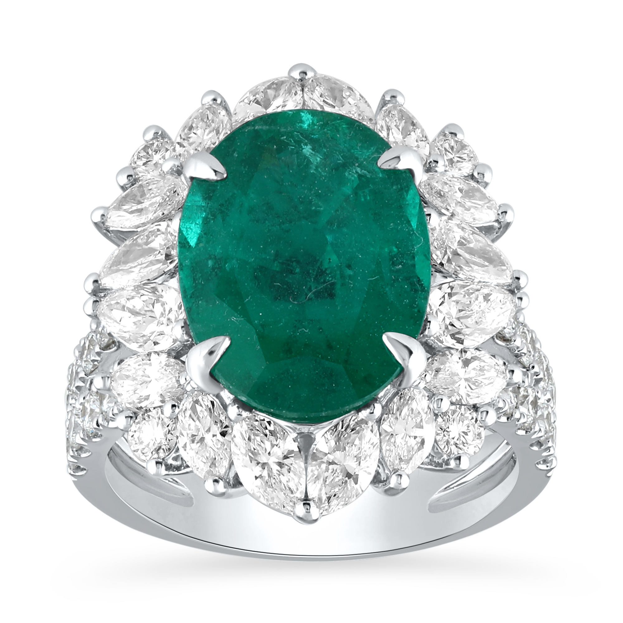 Birks Pure Desire Emerald Oval-Cut Ring with Diamonds in